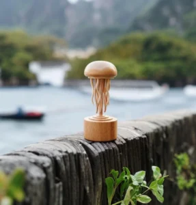 Handcrafted Mechanical Rotating Wooden Jellyfish-product-1
