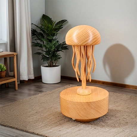 Handcrafted Mechanical Rotating Wooden Jellyfish-32 32 melodies -demo Mechanical Rotating Wooden Jellyfish with 32 melodies,Handcrafted-demo-2